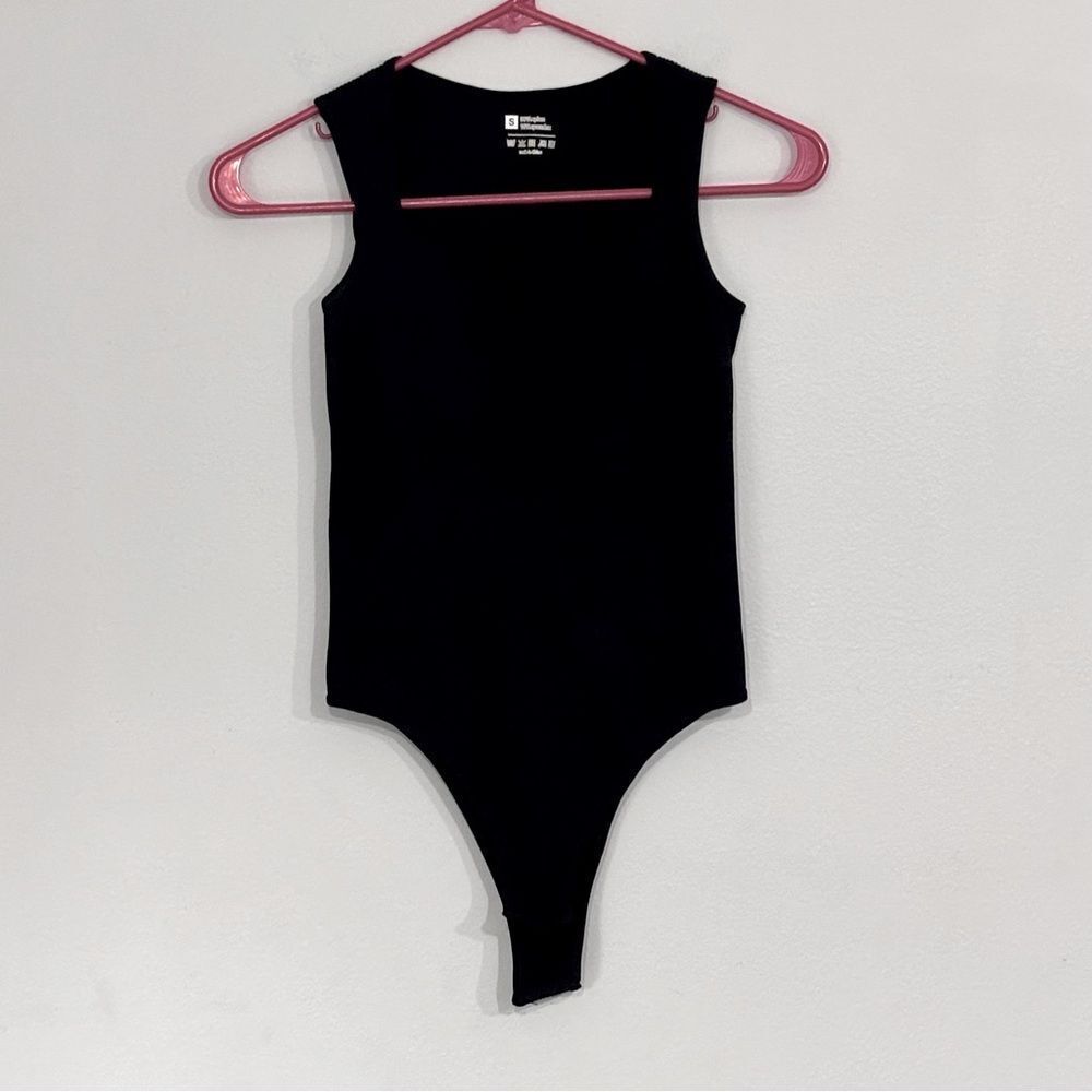 Women’s Black Ribbed Nylon Sleeveless Bodysuit Size S